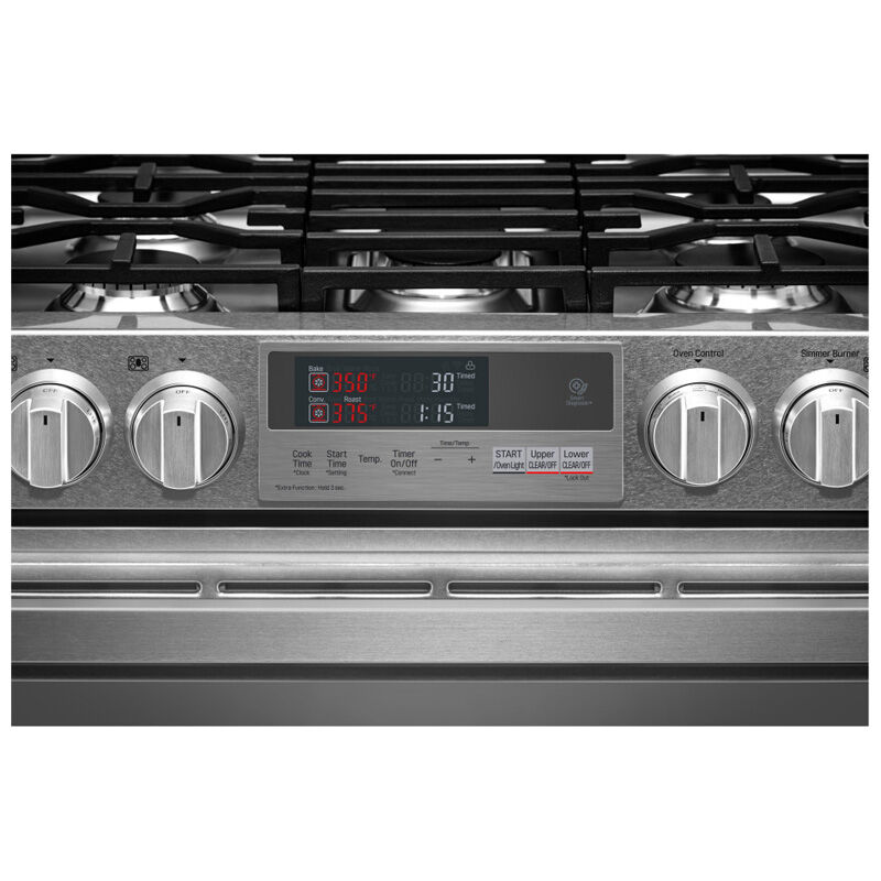 LG Signature Signature Series 30 in. 7.3 cu. ft. Smart True European Convection Double Oven Slide-In Dual Fuel Range with 4 Sealed Burners & Griddle - Stainless Steel, , hires