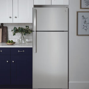 GE 28" 17.5 Cu. Ft. Top Freezer Refrigerator - Stainless Steel, Stainless Steel, hires