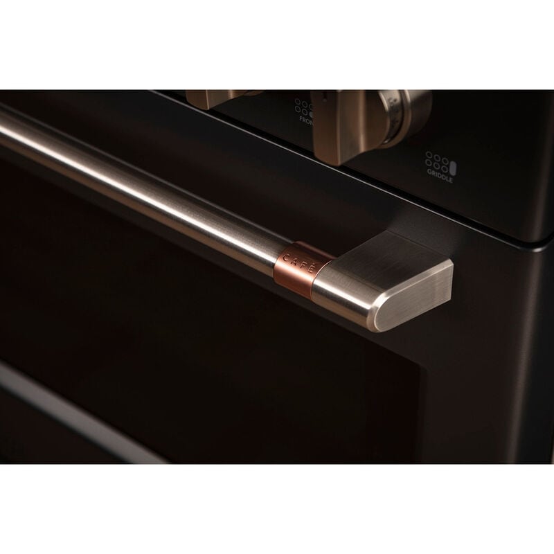 Cafe Commercial-Style 48 in. 8.2 cu. ft. Smart Air Fry True European Convection Double Oven Dual Fuel Range with 6 Sealed Burners & Griddle - Matte Black, Matte Black, hires