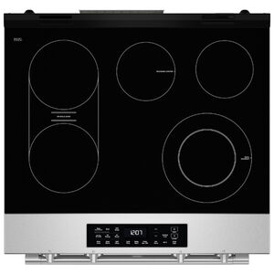 Maytag 30 in. 5.3 cu. ft. Smart Air-Fry Standard Convection Slide-In Electric Range with Radiant Burners, Reversible Grill & Griddle - Fingerprint Resistant Stainless Steel, , hires