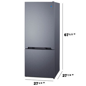 Summit 28 in. 15.1 cu. ft. Counter Depth Bottom Freezer Refrigerator - Stainless Steel, , hires