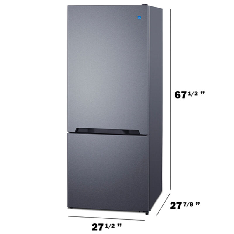 Summit 28 in. 15.1 cu. ft. Counter Depth Bottom Freezer Refrigerator - Stainless Steel, , hires