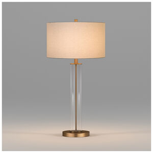Hudson & Canal Harlow Brass and Clear Glass Table Lamp, , hires
