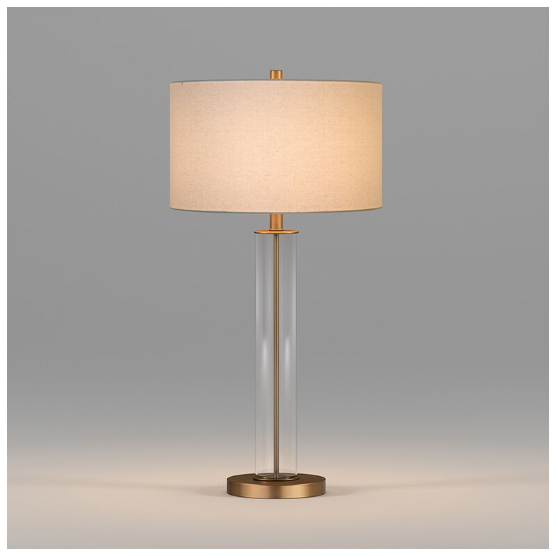 Hudson & Canal Harlow Brass and Clear Glass Table Lamp, , hires