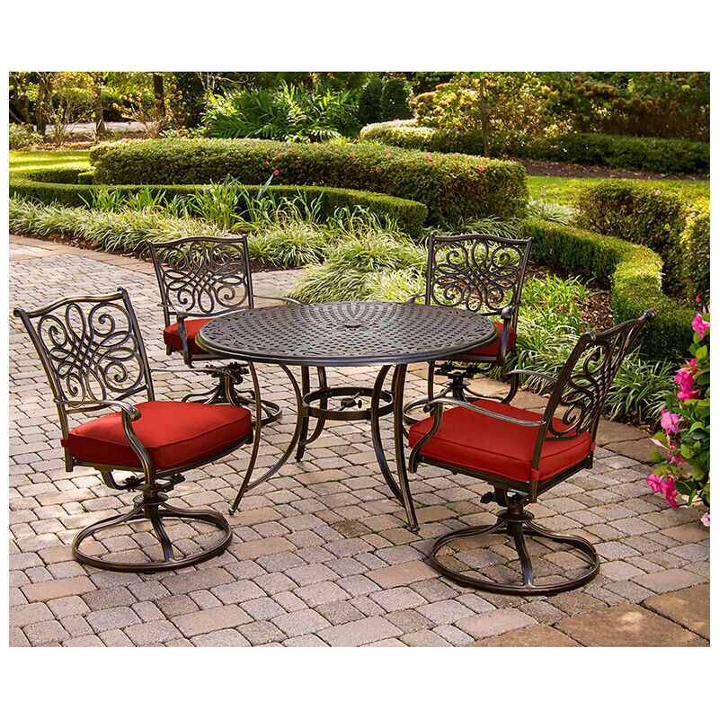 Hanover Traditions 5-Piece Dining Set - Red, , hires