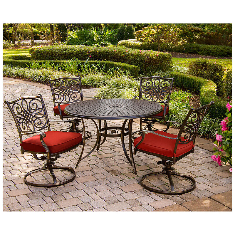 Hanover Traditions 5-Piece Dining Set - Red, , hires