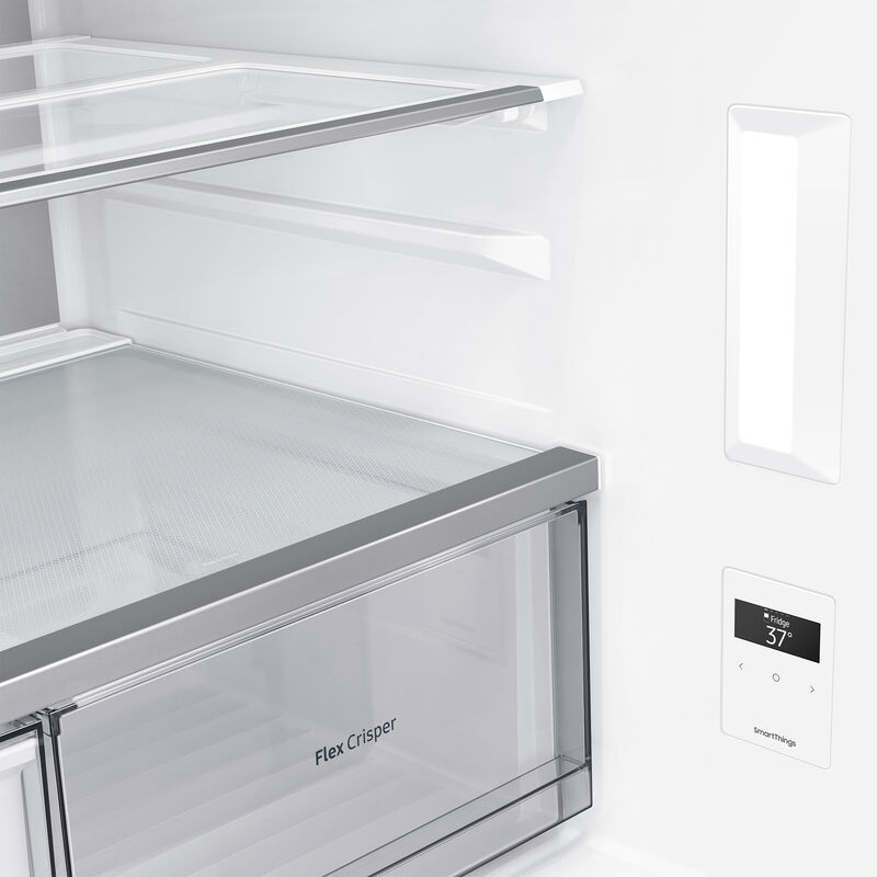 Samsung Bespoke 36 In 29 0 Cu Ft Smart 4 Door Flex French Door Refrigerator With Internal Water Dispenser White Glass P C Richard Son