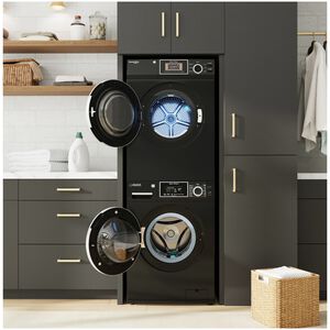 Equator 24 in. 1.62 cu. ft. Electric Front Load Laundry Center with Sensor Dry, Pet & Sanitize Cycle - Black, , hires