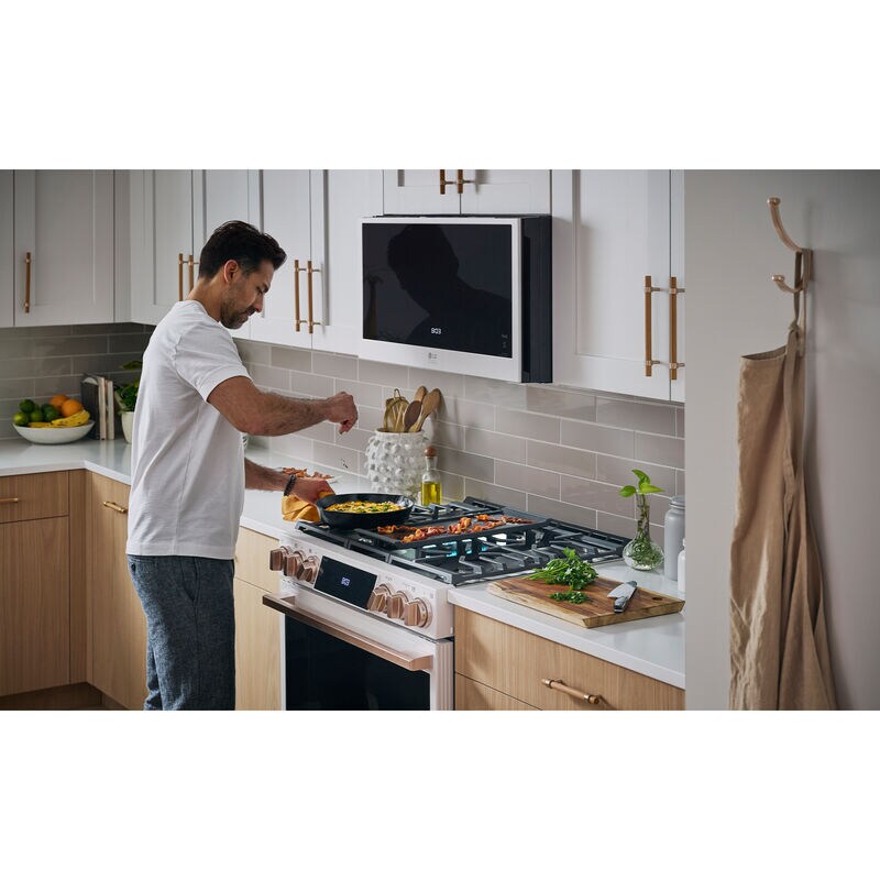 LG Studio 30 in. 1.7 cu. ft. 950W Smart Over-the-Range Microwave with 300 CFM, Convection & Sensor Cooking - Essence White, , hires