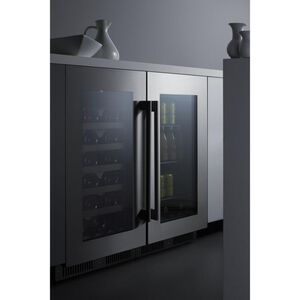 Summit Classic Collection 18 in. Undercounter Wine Cooler with Wood Racks, Single Temperature Zone & 29 Bottle Capacity - Stainless Steel, , hires