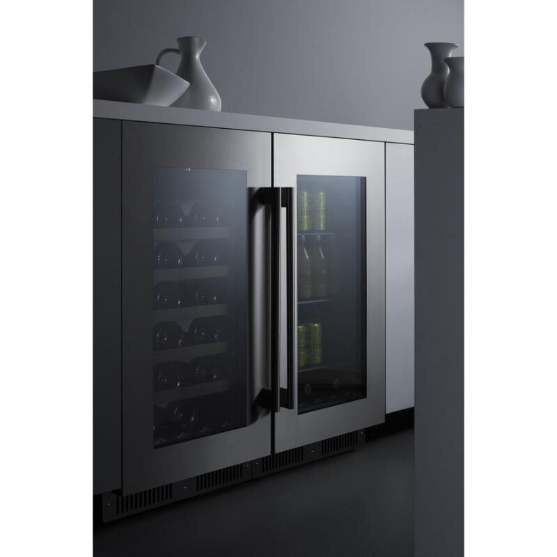 Summit Classic Collection 18 in. Undercounter Wine Cooler with Wood Racks, Single Temperature Zone & 29 Bottle Capacity - Stainless Steel, , hires