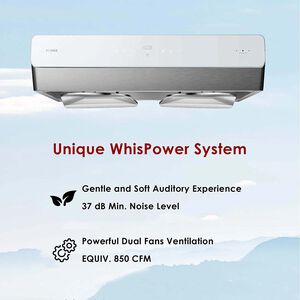 Fotile 36 in. Pixie Air Under Cabinet Range Hood with 4 Speed Settings and Dual WhisPower Motors, 850 CFM, Convertible Venting Options & 2 LED Lights - Stainless Steel, , hires