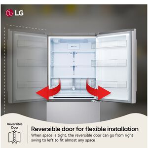 LG 33 in. 25.5 cu. ft. Smart Bottom Freezer Refrigerator with Ice Maker - PrintProof Stainless Steel, , hires