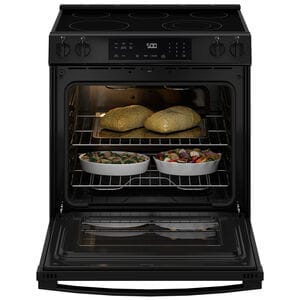 GE 500 Series 30 in. 5.3 cu. ft. Slide-In Electric Range with Radiant Burners - Black, , hires