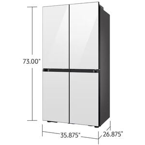 Samsung Bespoke 36 in. 22.8 cu. ft. Smart Counter Depth 4-Door French Door Refrigerator with Internal Water Autofill Pitcher - White Glass, White Glass, hires