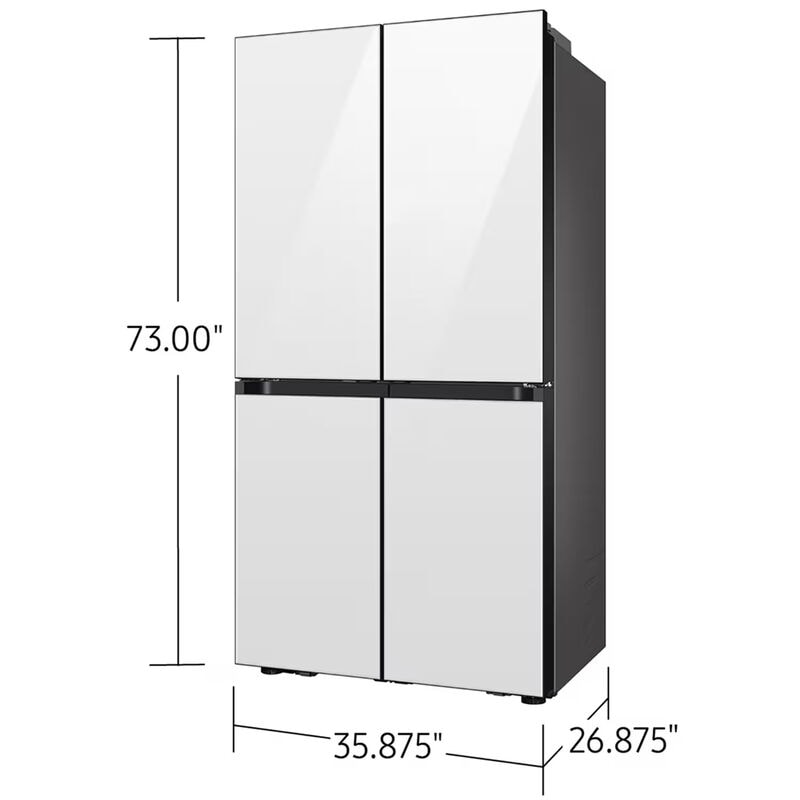 Samsung Bespoke 36 in. 22.8 cu. ft. Smart Counter Depth 4-Door French Door Refrigerator with Internal Water Autofill Pitcher - White Glass, White Glass, hires