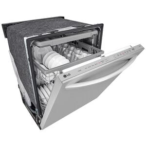 LG 24 in. Top Control Smart Dishwasher with 46 dBa Sound Level & 3rd-Rack - PrintProof Stainless Steel, PrintProof Stainless Steel, hires