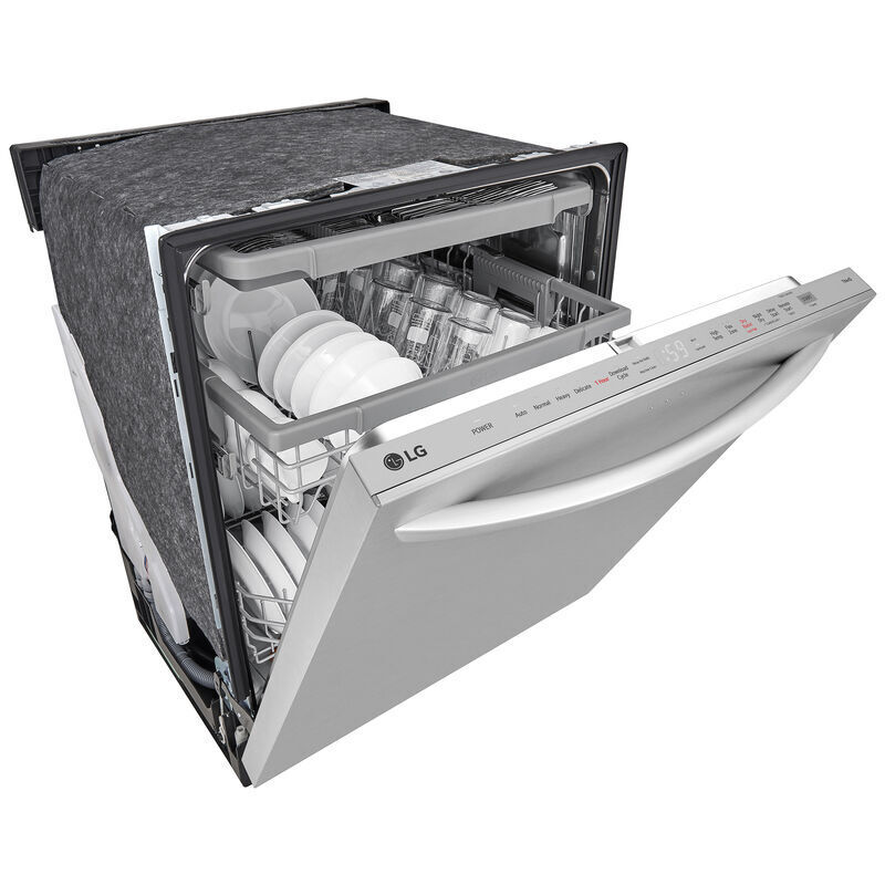 LG 24 in. Top Control Smart Dishwasher with 46 dBa Sound Level & 3rd-Rack - PrintProof Stainless Steel, PrintProof Stainless Steel, hires