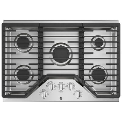 GE 30 in. Natural Gas Cooktop with 5 Sealed Burners - Stainless Steel | JGP5030SLSS