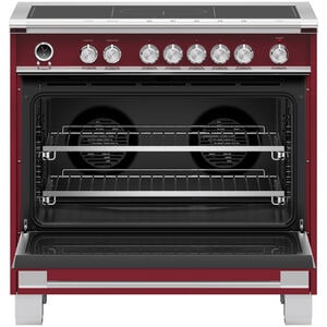 Fisher & Paykel Series 9 Classic 36 in. 4.9 cu. ft. True European Convection Electric Range with 5 Induction Burners - Red, , hires
