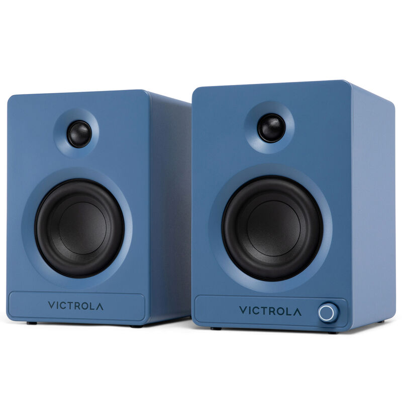Victrola Tempo Bluetooth Bookshelf Speakers - Blue, , hires
