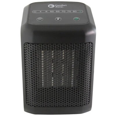 Comfort Zone 1500 W Ceramic Space Heater with 3 Heat Settings & Overheat Safety Shut-Off - Black | CZ463EBK