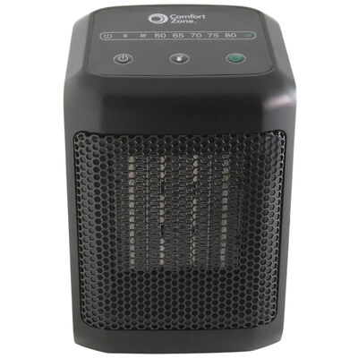 Comfort Zone Ceramic Electric Heater with 3 Heat Settings - Black | CZ463EBK