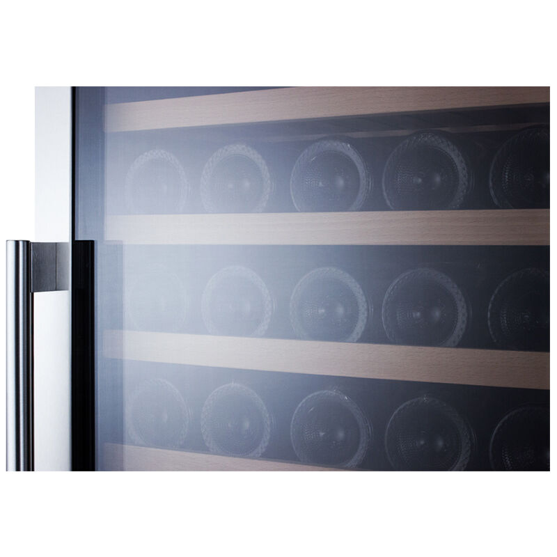 Summit 24 in. Wine Cooler with Wood Racks, Dual Temperature Zones & 160 Bottle Capacity - Stainless Steel, , hires