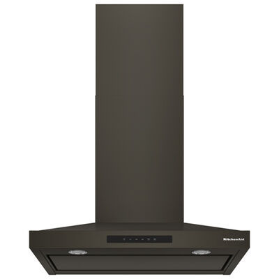 KitchenAid 30 in. Convertible Chimney Style Range Hood with 400 CFM, 4 Fan Speeds & 2 LED Lights - Black Ore | KVWC730SBE