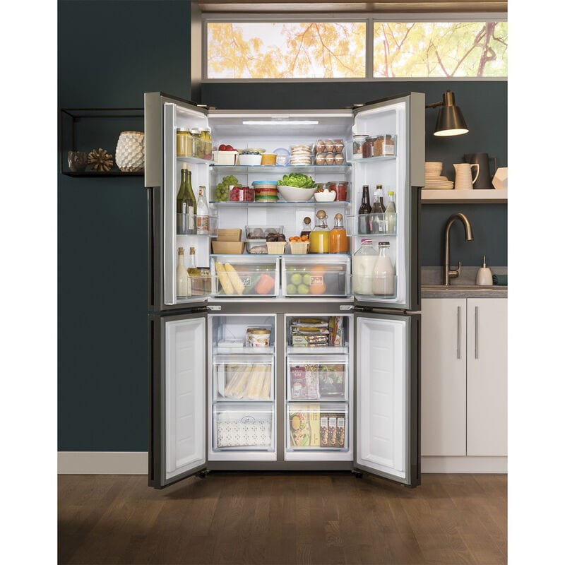 Haier 33 in. 16.8 cu. ft. Counter Depth 4-Door French Door Refrigerator -  Stainless Steel