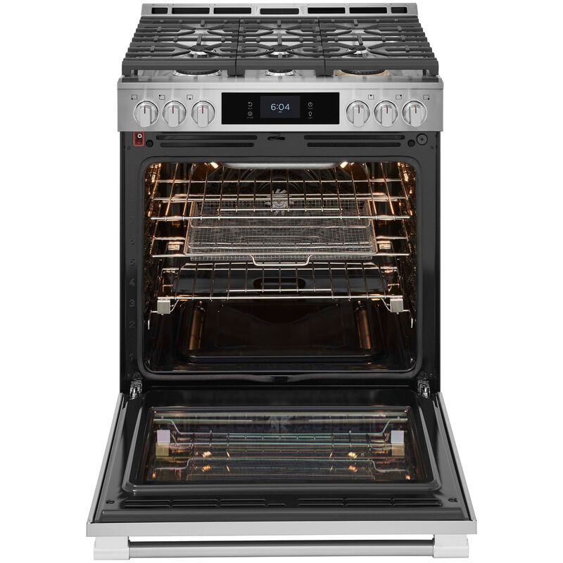 Frigidaire Professional 30 in. 6.0 cu. ft. Smart Air-Fry True European Convection Steam Oven Gas Range with 6 Sealed Burners & Griddle - Stainless Steel, , hires