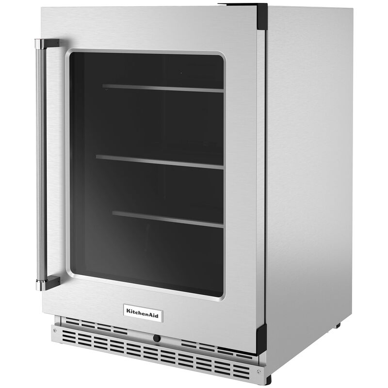 KitchenAid 24 in. 5.2 cu. ft. Built-In Undercounter Refrigerator - Stainless Steel, Stainless Steel, hires