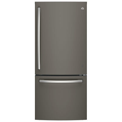 GE 30 in. 21.0 cu. ft. Bottom Freezer Refrigerator - Slate | GDE21EMKES