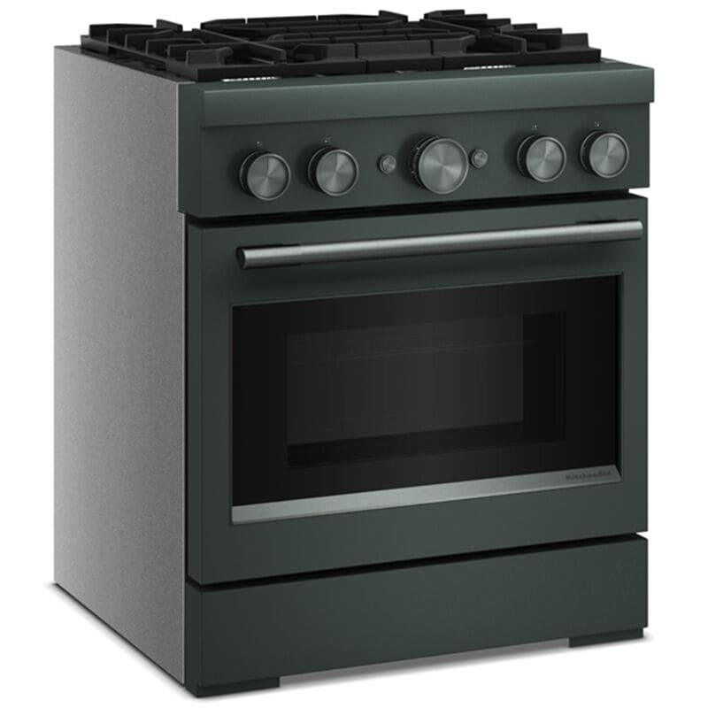 KitchenAid Commercial-Style 30 in. 4.1 cu. ft. Air-Fry True European Convection Dual Fuel Range with 4 Sealed Burners - Juniper, , hires