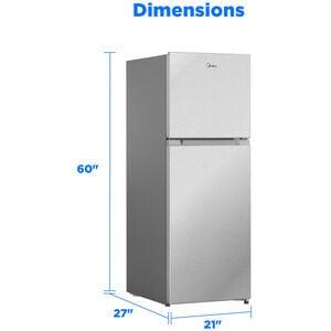 Midea 22 in. 10.1 cu. ft. Counter Depth Garage-Ready Top Freezer Refrigerator - Stainless Steel, , hires