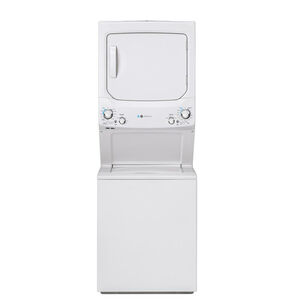 GE 27 in. Laundry Center with 3.9 cu. ft. Washer with 12 Wash Programs & 5.9 cu. ft. Gas Dryer with 4 Dryer Programs & Wrinkle Care - White, , hires