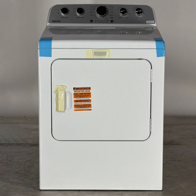 Maytag 29 in. 7.0 cu. ft. Electric Dryer with 9 Dryer Programs, 3 Dry Options & Wrinkle Care - White (Open Box Good Condition), , hires