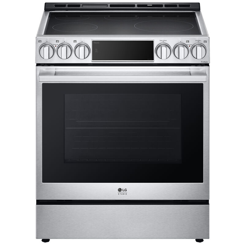 LG Studio 30 in. 6.3 cu. ft. Smart Air Fry True European Convection Slide-In Electric Range with 5 Induction Burners - Stainless Steel, , hires