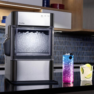 GE Profile 11 in. Smart Ice Maker with 3 lb. Ice Storage & Digital Control - Stainless Steel, , hires