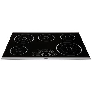 LG Studio 30 in. 5-Burner Electric Cooktop with Simmer Burner & Power Burner - Stainless Steel, , hires