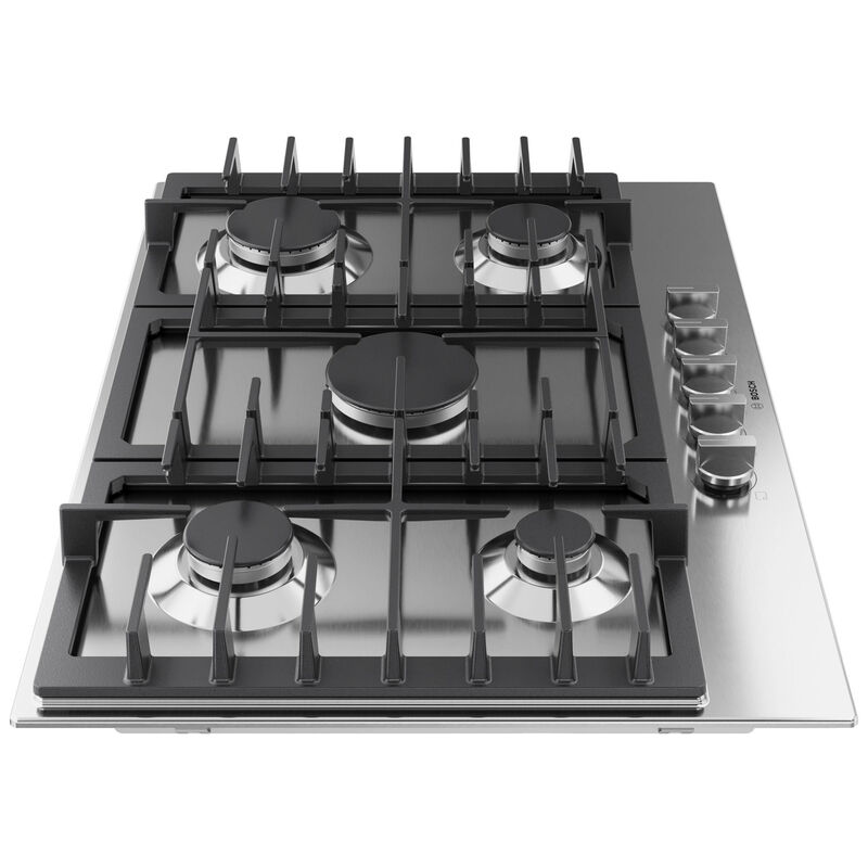 Bosch 300 Series 30 in. 5-Burner Natural Gas Cooktop with Simmer Burner & Power Burner - Stainless Steel, , hires