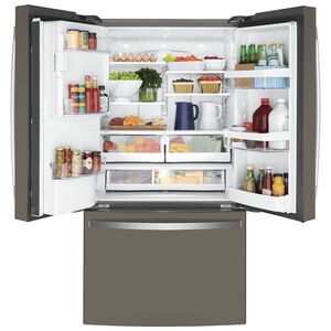 GE 36 in. 22.1 cu. ft. Counter Depth French Door Refrigerator with External Ice & Water Dispenser - Slate, Slate, hires