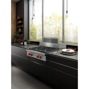 Wolf 30 in. 4-Burner LP Gas Rangetop with Simmer Burner & Power Burner - Stainless Steel, , hires
