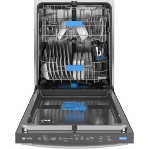 GE Profile 24 in. Top Control Flush-Mount Smart Dishwasher with 44 dBa Sound Level, 3rd-Rack & Dry Boost - Fingerprint Resistant Stainless, , hires
