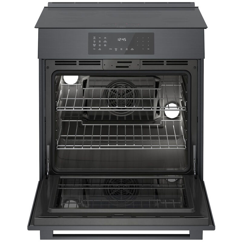 Bosch 800 Series 30 in. 4.6 cu. ft. True European Convection Slide-In Electric Range with 4 Induction Burners - Black Stainless Steel, , hires