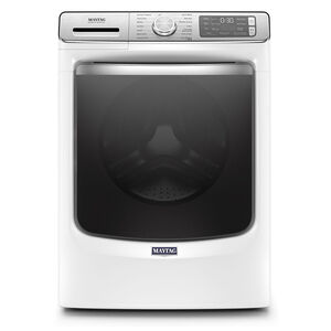 Maytag 27 in. 5.0 cu. ft. Smart Stackable Front Load Washer with Extra Power, 24-Hr Fresh Hold Option, Sanitize & Steam Wash Cycle - White, White, hires