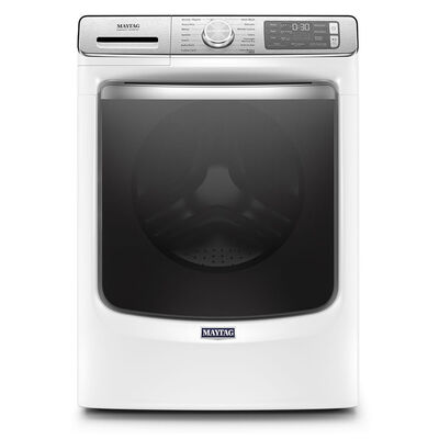 Maytag 27 in. 5.0 cu. ft. Smart Stackable Front Load Washer with Extra Power, 24-Hr Fresh Hold Option, Sanitize & Steam Wash Cycle - White | MHW8630HW