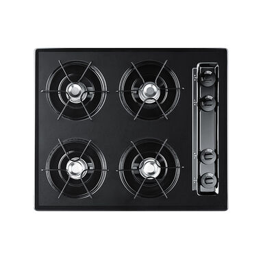 Summit 24 in. 4-Burner Natural Gas Cooktop - Black | TNL033