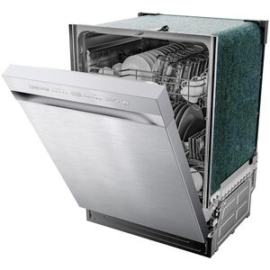 Midea 24 in. Front Control Flush-Mount Dishwasher with 52 dBA Sound level, Auto Open Door & Pocket Handle - Stainless Steel, , hires