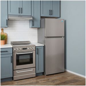 Avanti 28 in. 14.6 cu. ft. Counter Depth Garage-Ready Top Freezer Refrigerator - Stainless Steel, Stainless Steel, hires